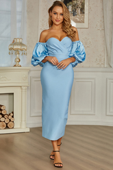 Off Shoulder Lantern Sleeve Dress